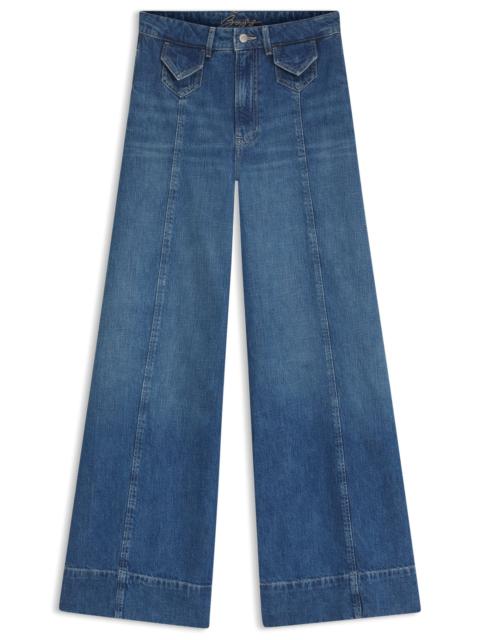 BOSS WIDE-LEG HIGH-RISE JEANS IN VINTAGE-WASH DENIM