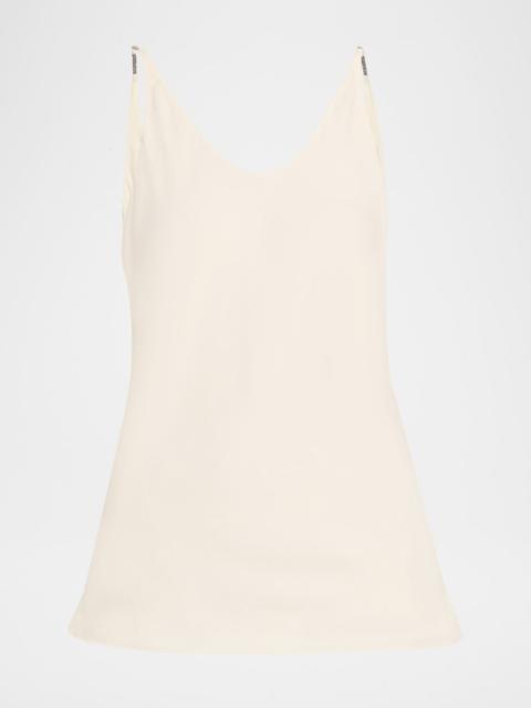 Brunello Cucinelli Silk Cowl-Backless Camisole Top