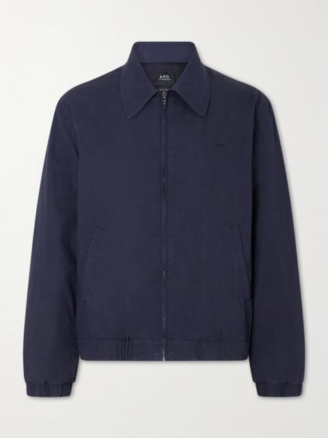 A.P.C. William Logo-Embroidered Cotton-Gabardine Blouson Jacket