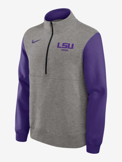 Nike LSU Club Men's Nike College 1/2-Zip Crew