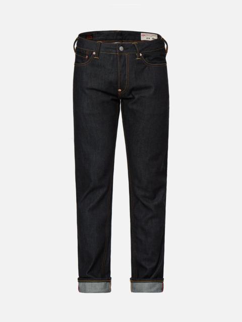 EVISU BLUE BRUSHSTROKE DAICOCK SLIM FIT JEANS #2010