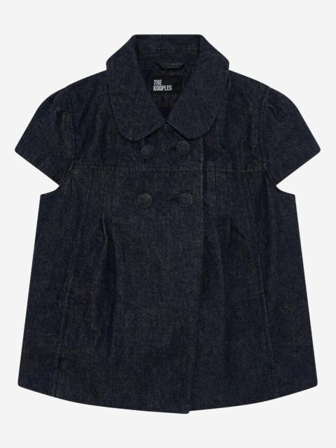 The Kooples SHORT-SLEEVED JACKET IN DARK BLUE DENIM
