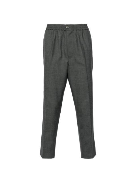mid-rise cropped tapered trousers