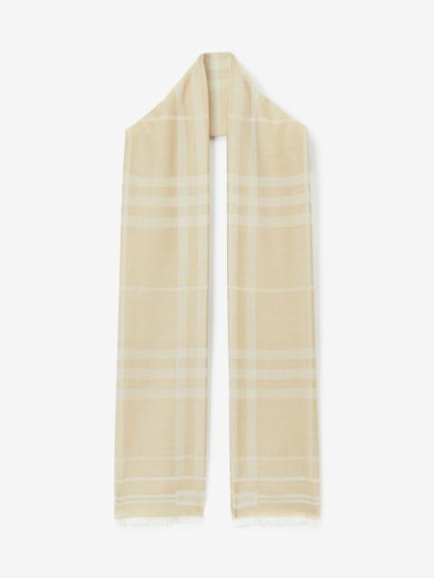 Burberry Check Wool Cotton Silk Scarf