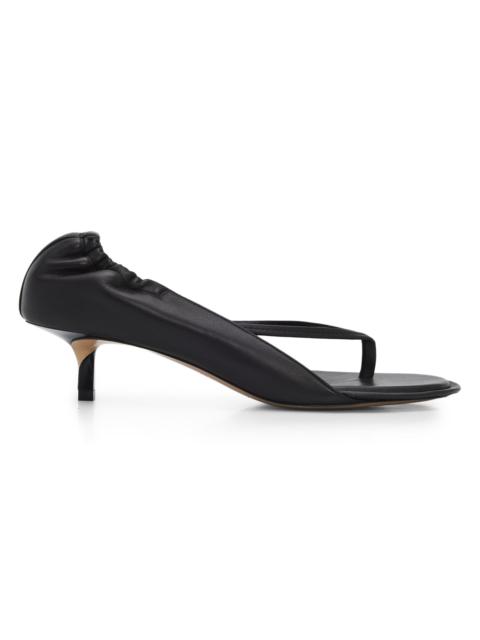 JACQUEMUS Women's Les Sandales 45MM Leather Covered-Heel Thong Sandals - Black