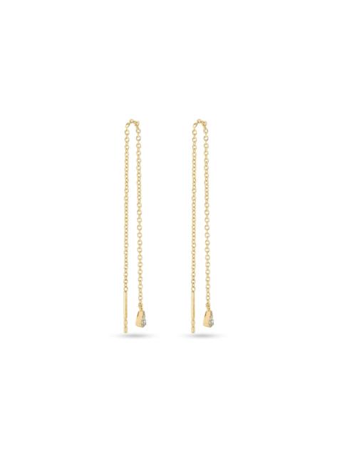 STONE AND STRAND Perfect Pear Diamond Threader Earrings