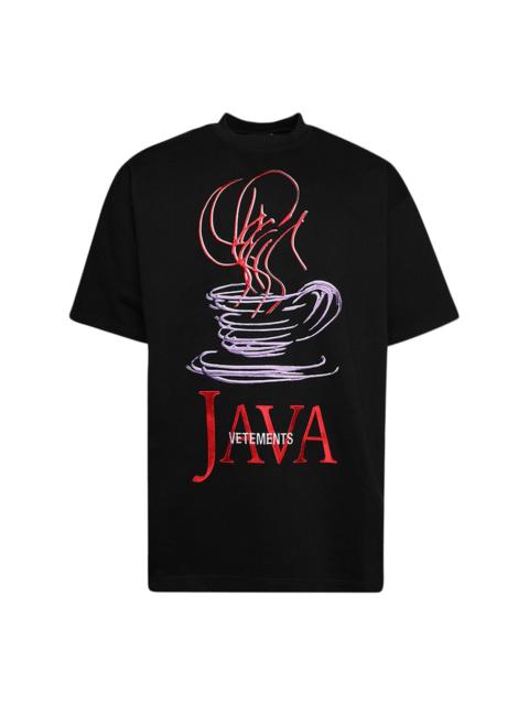 VETEMENTS x Java logo-embroidered cotton T-shirt