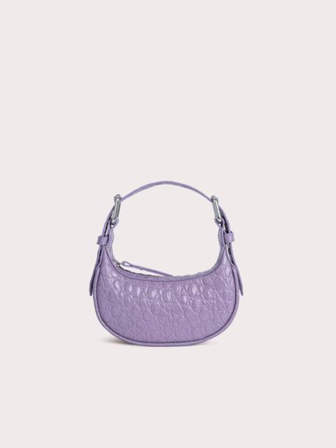 Mini Soho Purple Haze Circular Croco Embossed Leather