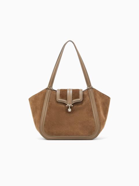 GIORGIO ARMANI TOTE BAG IN SUEDE AND SMOOTH LEATHER