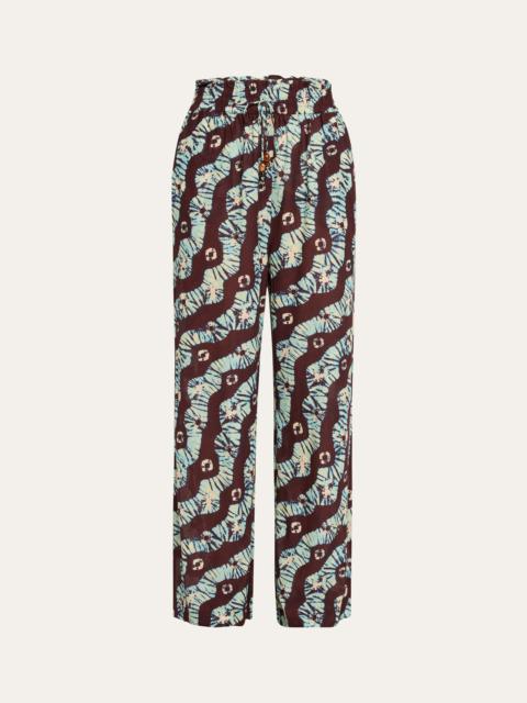 ULLA JOHNSON Vanessa Printed Drawstring Pants