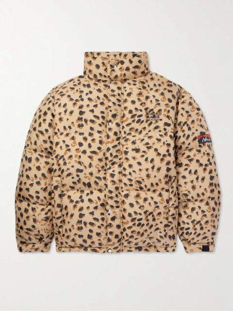 WACKO MARIA + Nanga Logo-Embroidered Leopard-Print Quilted Shell Down Jacket