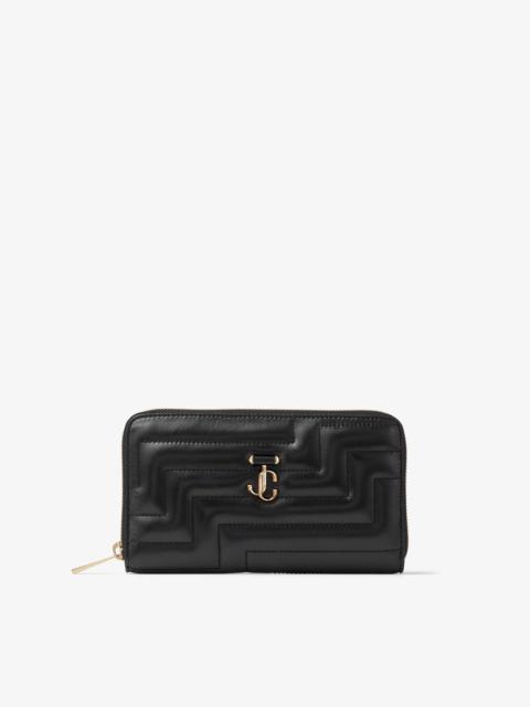 JIMMY CHOO Pippa Avenue
Black Avenue Nappa Leather Wallet with JC Emblem