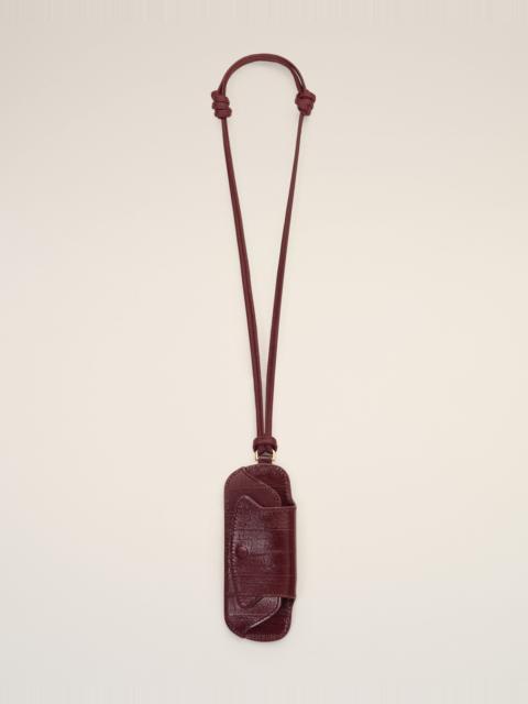 AMI Paris BURGUNDY MIMI COW LEATHER GLASSES CASE