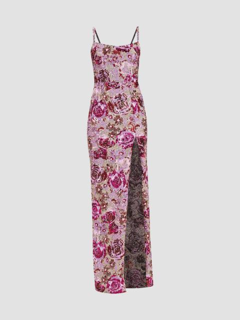 BRONX BANCO Women's Allegra Floral Sequin Maxi Dress - Pink