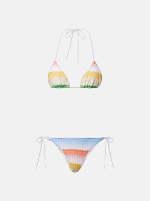 Missoni Chevron lamé bikini