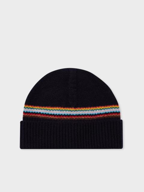 Paul Smith Navy 'Signature Stripe' Block Beanie