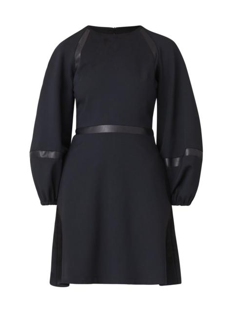 Shoshanna Women's Elsy Faux Leather-Trim Dress - Ink