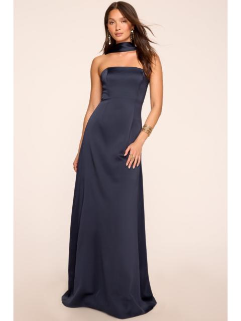 RAMY BROOK Karma Scarf Strapless Gown | NAVY