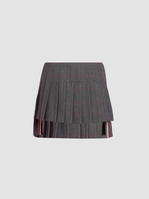 Thom Browne Women's Plaid Virgin-Wool Pleated Mini Skirt - Dark Grey