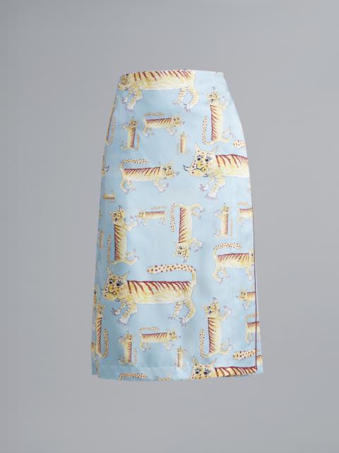 Marni NAIF TIGER PRINT SILK TWILL SKIRT