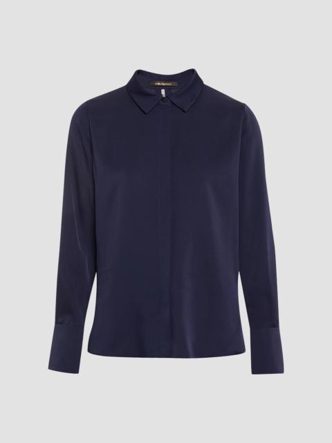 KOBI HALPERIN Women's Larissa Collared Silk-Blend Blouse - Midnight Blue