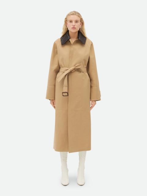 Bottega Veneta Cotton Trench With Intrecciato Collar