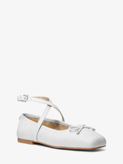 MICHAEL KORS Collette Leather Ballet Flat