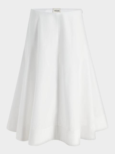 KHAITE Artin Flare Midi Skirt