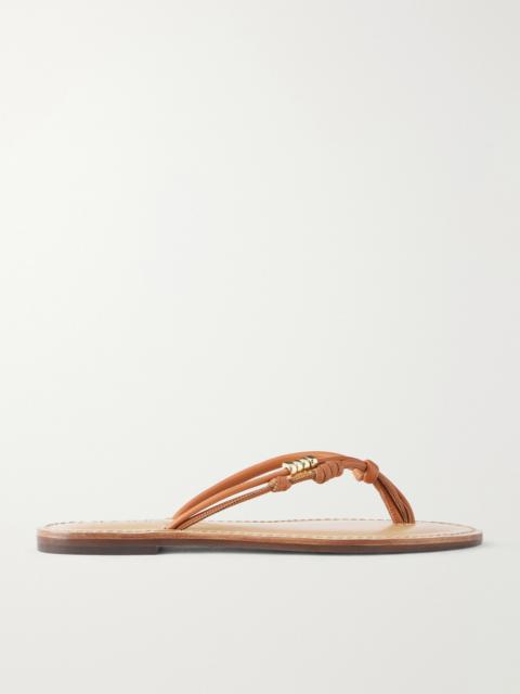 AMANU The Kiwayu Embellished Leather Sandals
