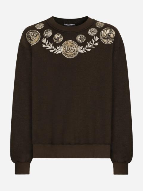 Dolce & Gabbana Coin print inside-out jersey sweatshirt