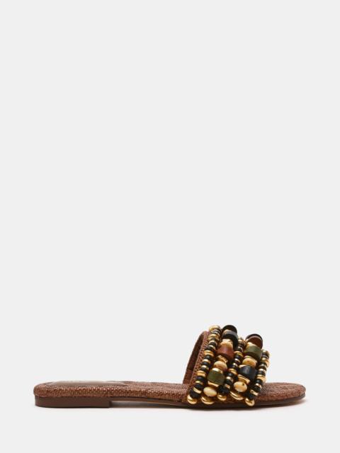 STEVE MADDEN MARIKA BEADS BROWN RAFFIA