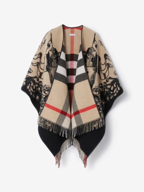 Burberry EKD Wool Jacquard Cape