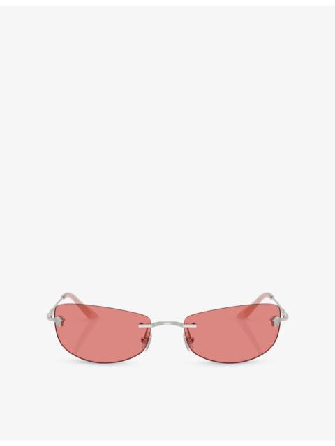 VERSACE VE2279 Rectangular-Frame Metal Sunglasses