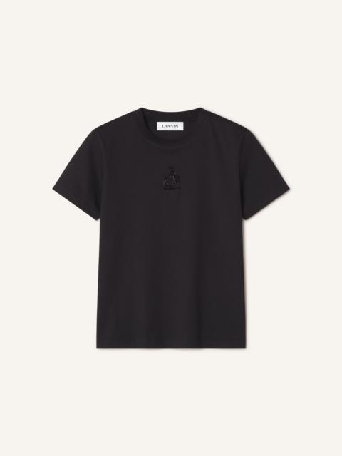Lanvin MOTHER AND DAUGHTER EMBROIDERED JERSEY T-SHIRT