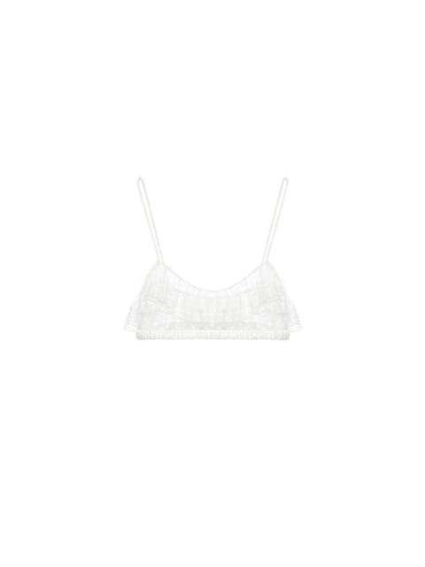 Chloé THIN-STRAP RUFFLED BRALETTE IN EMBROIDERED LACE