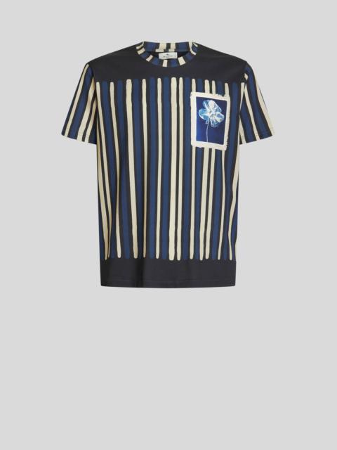 Etro STRIPED T-SHIRT WITH PATCH