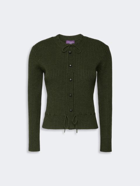 WEEKEND Max Mara WKSKAKI Ribbed wool cardigan - MOSS GREEN