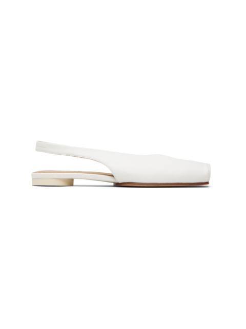 MM6 Maison Margiela White Nappa Leather Ballerina Flats