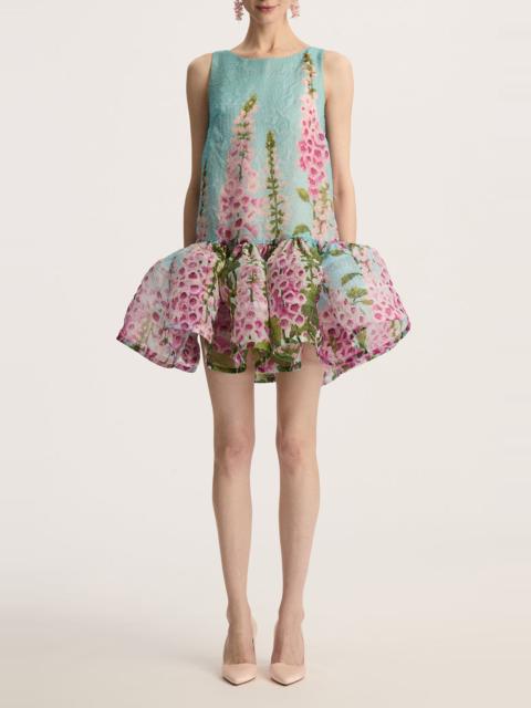 Oscar de la Renta Sleeveless Foxgloves Ombre Dress