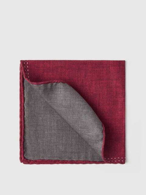 Brunello Cucinelli Silk pocket square with printed logo