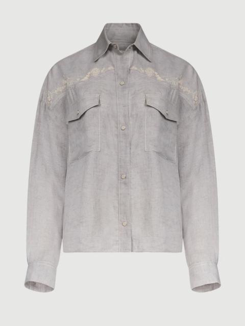 TWP CARTER SHIRT WITH FRENCH KNOTS