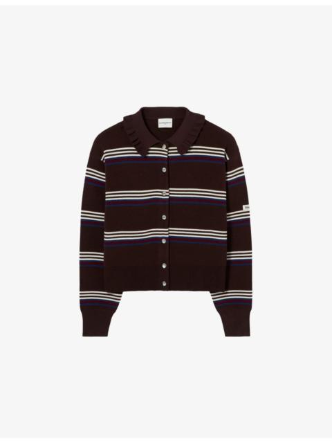 Claudie Pierlot Striped Relaxed-Fit Knitted Cardigan
