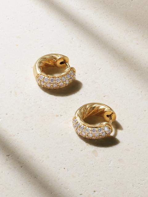 DAVID YURMAN Dy Mercer Micro 18-karat Gold Diamond Hoop Earrings