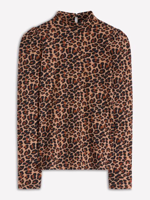 BODEN Puff Shoulder Jersey Top-Cheetah Spot