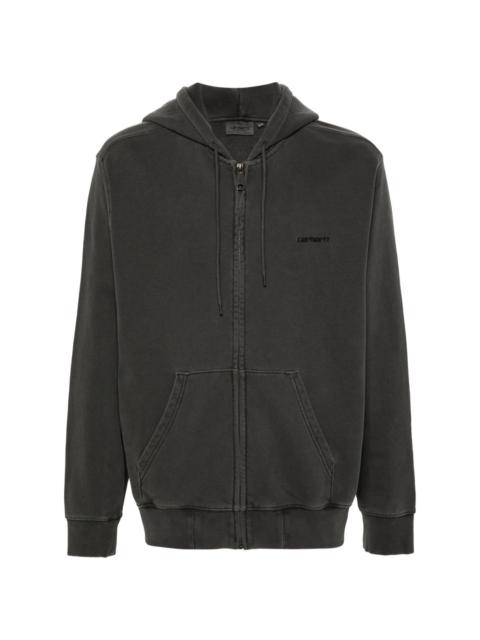 Duster Script zipped hoodie