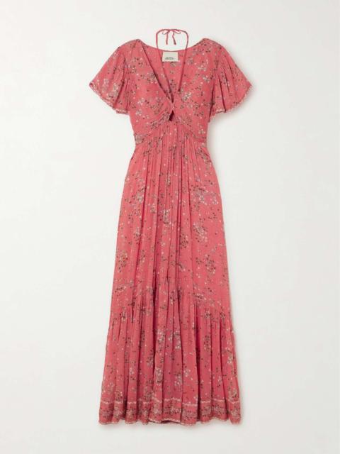 Agathe tiered floral-print cotton and silk-blend crepon maxi dress