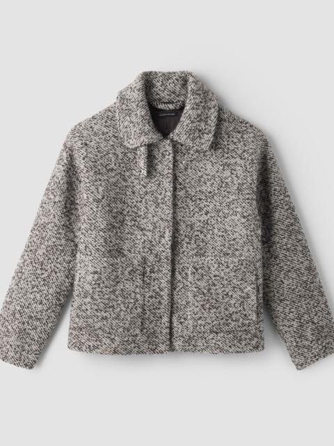 EILEEN FISHER Marled Wool Tweed Classic Collar Jacket