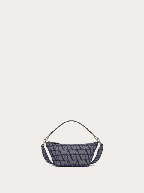 Valentino DENIM-EFFECT TOILE ICONOGRAPHE JACQUARD FABRIC CROSSBODY BAG