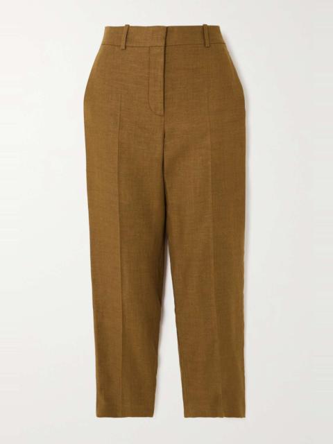 Loro Piana Cropped linen and wool-blend tapered pants