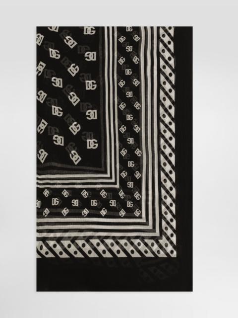Dolce & Gabbana Silk scarf with all-over DG logo print